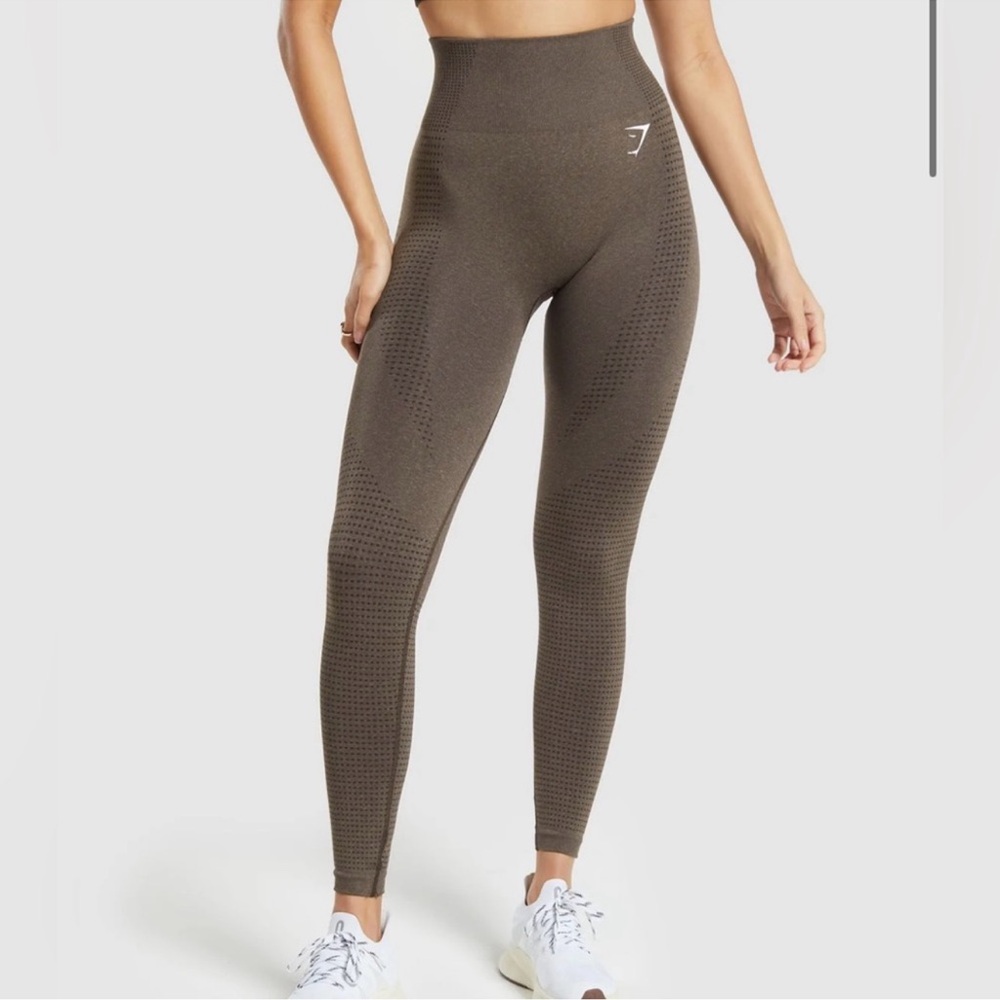 GymShark Vital Seamless 2.0 Leggings in Brown Marl